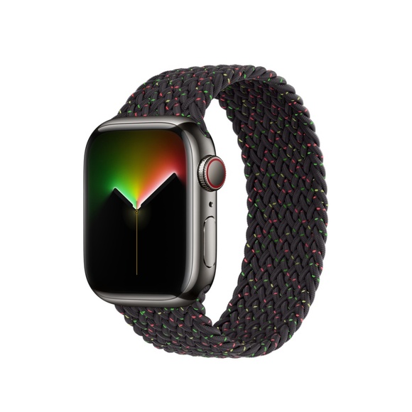 Braided Loop Apple Watch Strap - Black with coloured speckles - Picture 1 of 2